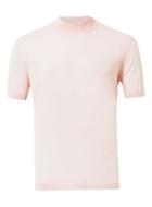 Topman Mens Premium Pink Pima Cotton Turtle Neck Knitted T-shirt