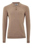 Topman Mens Brown Nude Muscle Knitted Polo