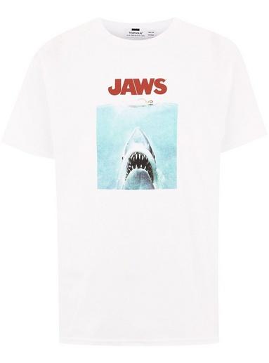 Topman Mens White 'jaws' T-shirt