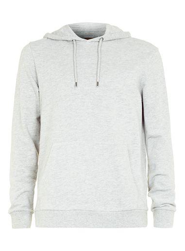 Topman Mens Grey Marl Classic Fit Hoodie