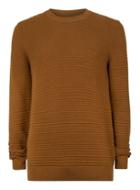 Topman Mens Orange Tan Ripple Textured Sweater