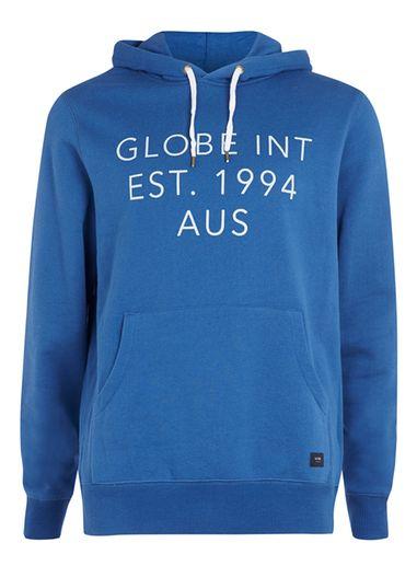 Topman Mens Globe Blue Pullover Hoodie*