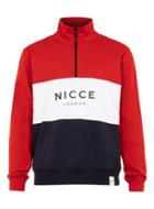 Topman Mens Multi Nicce Red, White And Navy Colour Block Sweatshirt