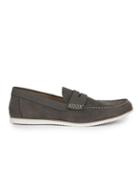 Topman Mens Grey Faux Suede Penny Loafers