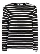 Topman Mens Black And White Stripe Ribbed Textured Sweater