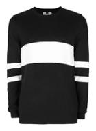 Topman Mens Black And White Sport Stripe Sweater