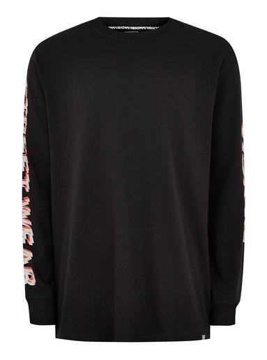Topman Mens Vision Street Wear Black 3m Long Sleeve T-shirt