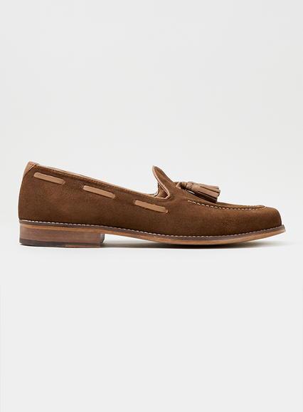Topman Mens Brown Tan Suede Tassel Loafers