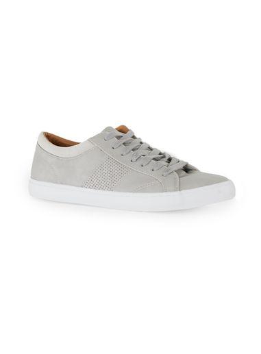 Topman Mens Grey Faux Leather Sneakers