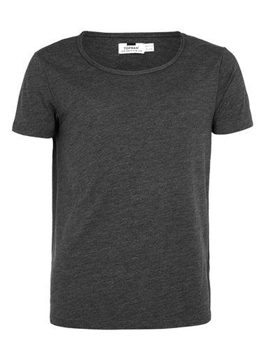 Topman Mens Black Scoop Neck T-shirt