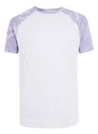 Topman Mens Blue Grey And Purple Floral Print T-shirt