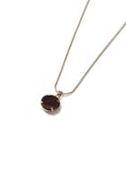 Topman Mens Gold Look Chain And Brown Semi Precious Stone Necklace*