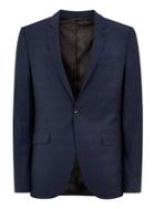 Topman Mens Blue Check Skinny Fit Premium Blazer