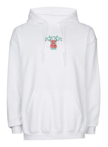 Topman Mens White Palm Embroidered Hoodie