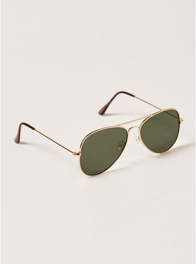 Topman Mens Gold And Green Hunter Sunglasses