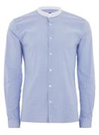 Topman Mens Blue Stripe Slim Smart Shirt