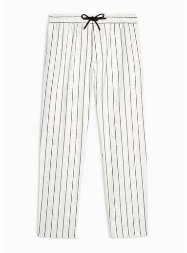 Topman Mens Multi White And Black Stripe Pants