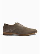 Topman Mens Grey Real Suede Fenn Derby Shoes