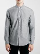 Topman Mens Grey Button Down Oxford Shirt