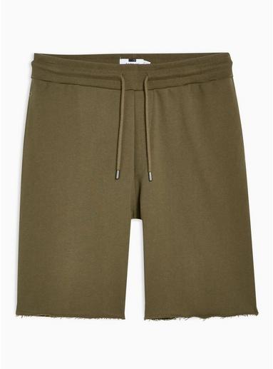 Topman Mens Khaki Long Jersey Shorts