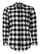 Topman Mens Black And White Buffalo Check Casual Shirt