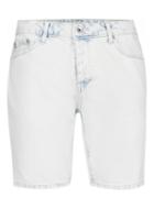 Topman Mens Blue Bleached White Slim Denim Shorts