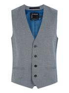 Topman Mens Green Gray Houndstooth Skinny Suit Vest