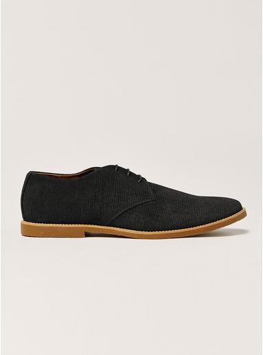 Topman Mens Black Faux Suede Spike Embossed Desert Shoes