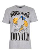 Topman Mens Grey Gray Donald Duck Slim Fit T-shirt
