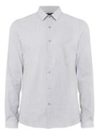 Topman Mens Grey Slub Slim Fit Dress Shirt