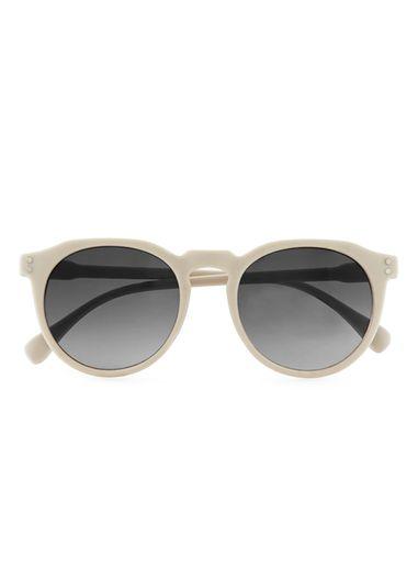 Topman Mens Brown Matte Gray Round Sunglasses