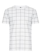 Topman Mens White And Black Grid Check T-shirt