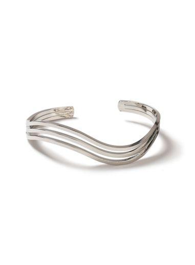 Topman Mens Silver Look Curved Cuff Bracelet*