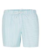 Topman Mens Green Stripe Spliced Swim Shorts