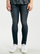 Topman Mens Blue Dark Wash Spray On Jean