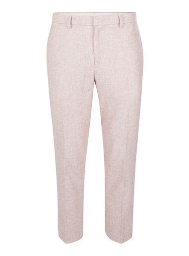 Topman Mens Pink Relaxed Fit Cropped Dress Pants