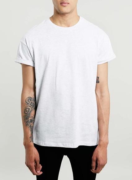 Topman Mens Grey Frost Marl Roller Fit Crew Neck T-shirt