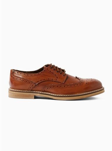 Topman Mens Brown Tan Leather 'luna' Brogues