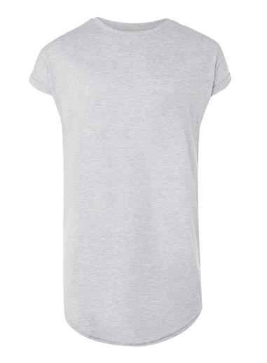 Topman Mens Light Grey Longline Drop Shoulder T-shirt