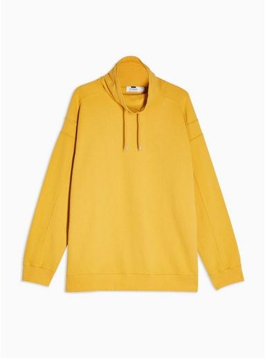 Topman Mens Yellow Gather Neck Sweatshirt