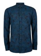 Topman Mens Blue Abstract Print Casual Shirt