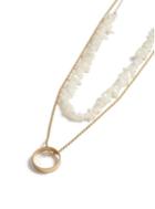 Topman Mens Cream Gold Shell Necklace*