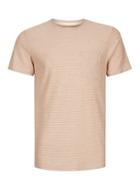 Topman Mens Selected Homme Light Brown Fine Stripe T-shirt