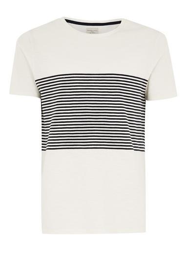 Topman Mens Brown Selected Homme Beige Stripe T-shirt
