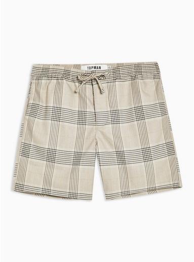 Topman Mens Stone Check Pull On Shorts