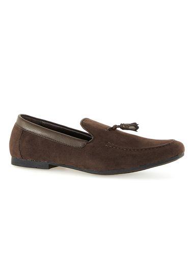 Topman Mens Brown Faux Suede Tassel Loafers