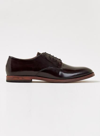 Topman Mens Red Hudson Burgundy Leather Postman Shoes