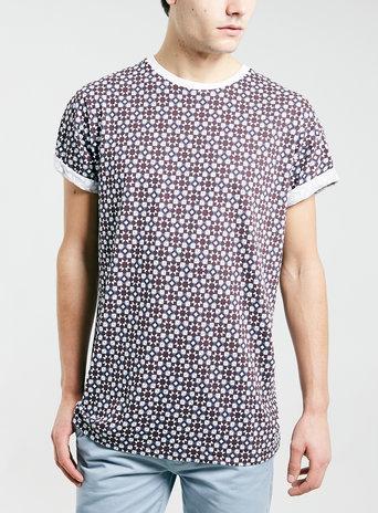 Topman Mens Multi Lima Geo Roller Fit T-shirt