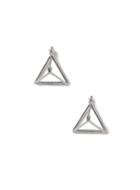 Topman Mens Silver Triangle Hoop Earrings