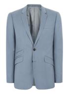 Topman Mens Blue Light Bue Crosshatch Skinny Suit Blazer